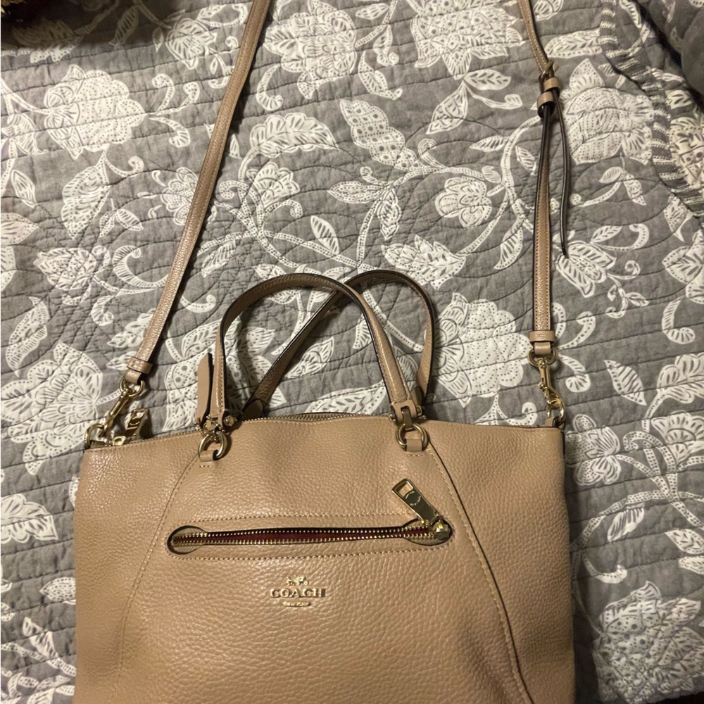 Coach Beige Leather Crossbody Bag